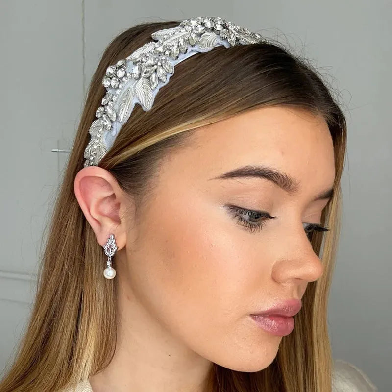 Geometric stud earrings with micro inlaid zircon detailing and floral design in gold, platinum, or rose gold plating