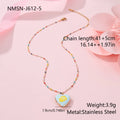 Women's stainless steel necklace with gold plating showing heart-shaped fruit pendant design on adjustable chain