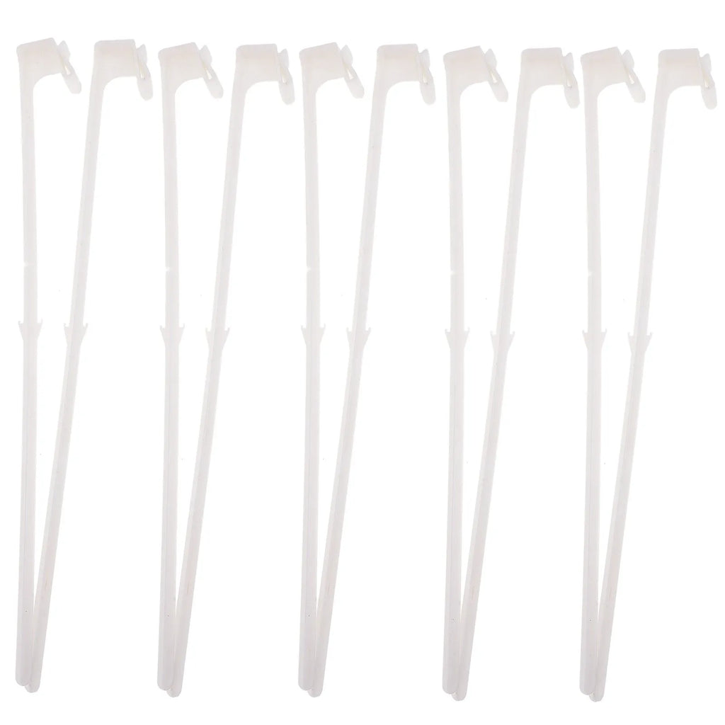 Ten white PP plastic car window flag pole holders mounted on vehicle