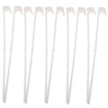 Ten white PP plastic car window flag pole holders mounted on vehicle