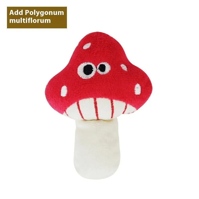 Catnip plush pillow containing wooden insert for cat dental chewing, available in six shapes