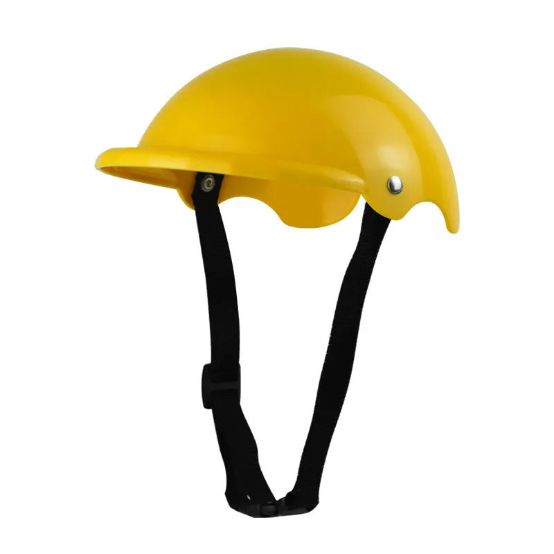 S size plastic pet helmet for motorcycle safety in black, green, pink or yellow monochrome colours