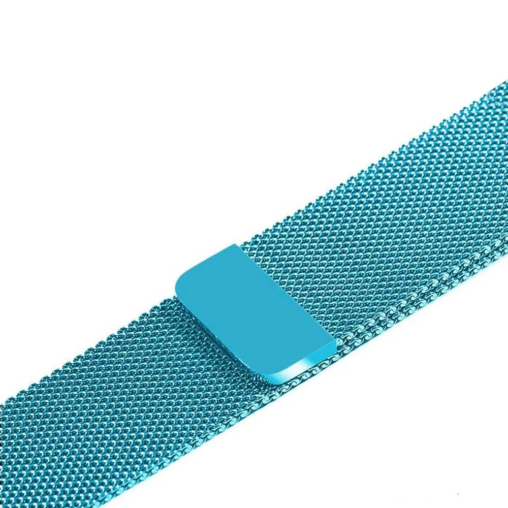 Stainless steel watch strap showing silver, black, gold, and rose gold colour options