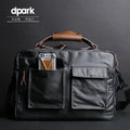 Dpark single shoulder sling laptop bag for 14 and 15 inch devices in black, brown, or khaki.
