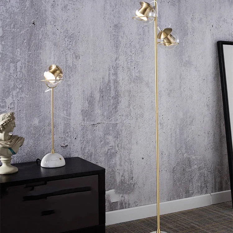 Creative glass lampshade desk lamp with dimmable LED light and touch switch
