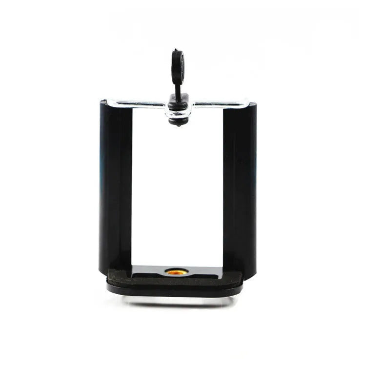 Black ABS plastic mobile phone holder with U-clip design and adjustable hose bracket for car mounting