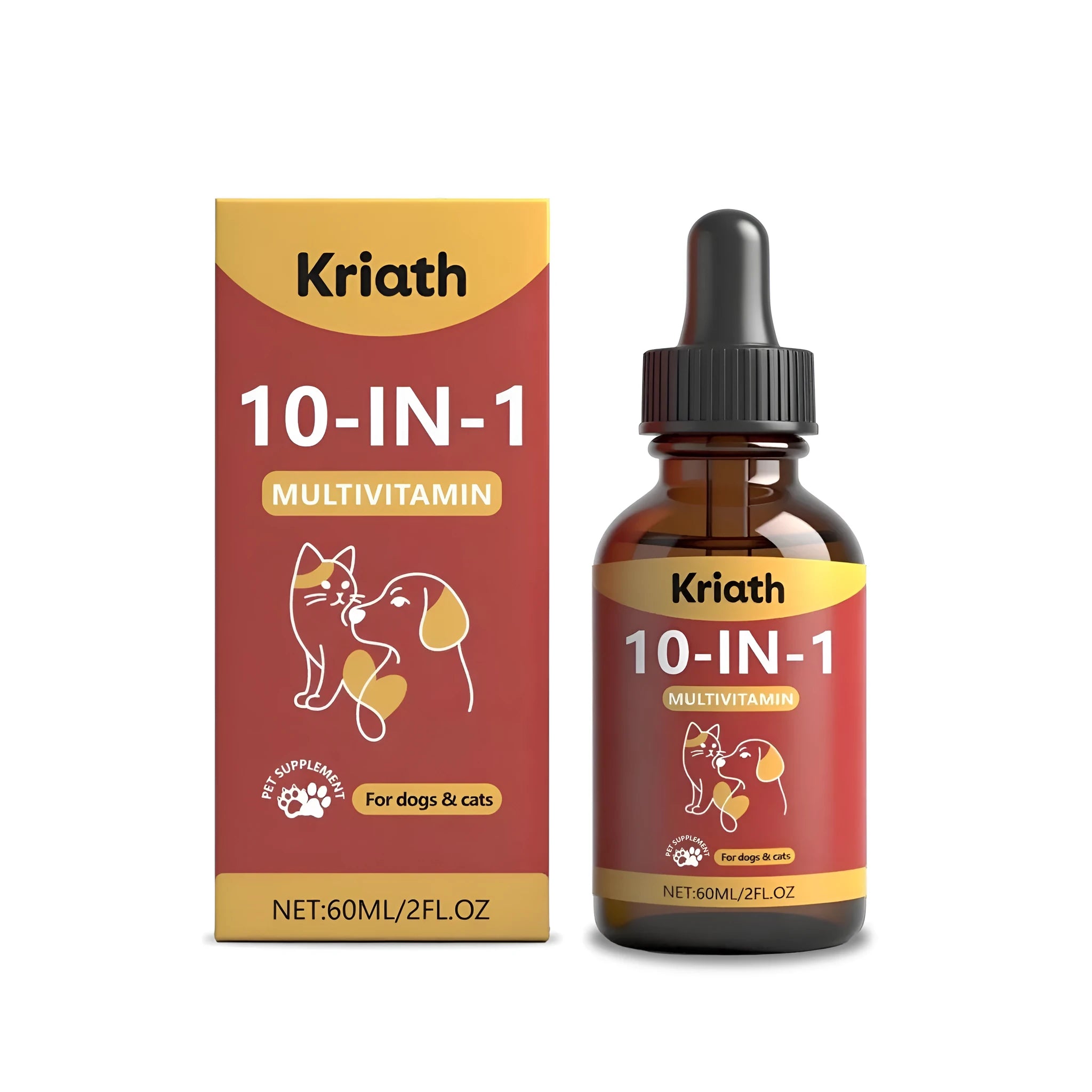 60ml bottle of pet multivitamin oral liquid with glucosamine and cranberry juice powder