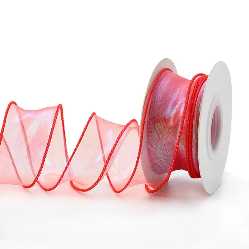 Fishtail yarn ribbon 4cm wide mesh material in multiple colour options for craft projects