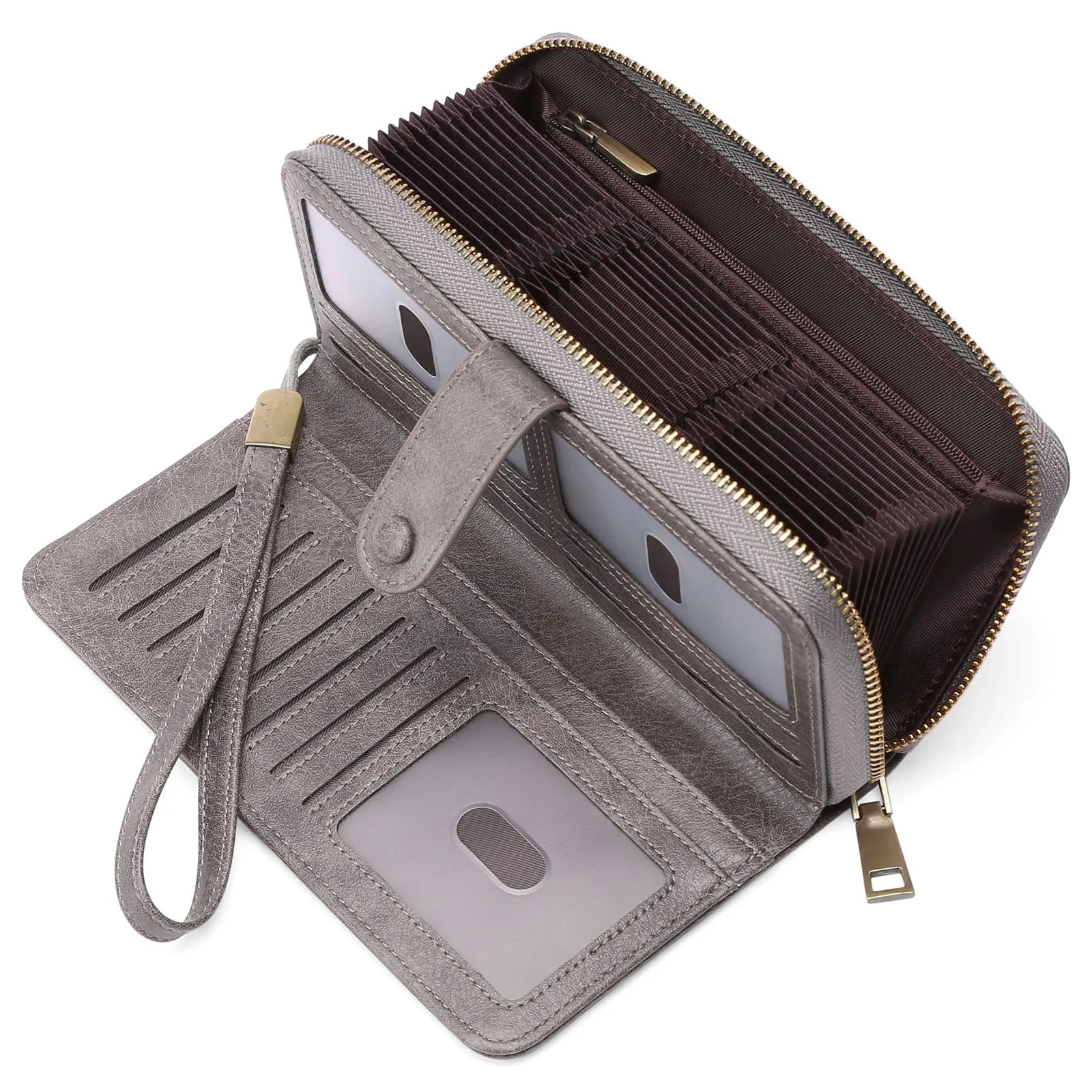 Women's expanding card holder wallet with anti-theft RFID protection in multiple colour options
