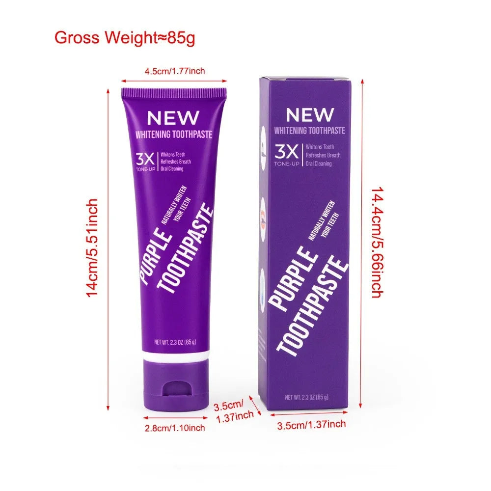 120g tube of purple whitening toothpaste for adult yellow stain removal with fluoride protection