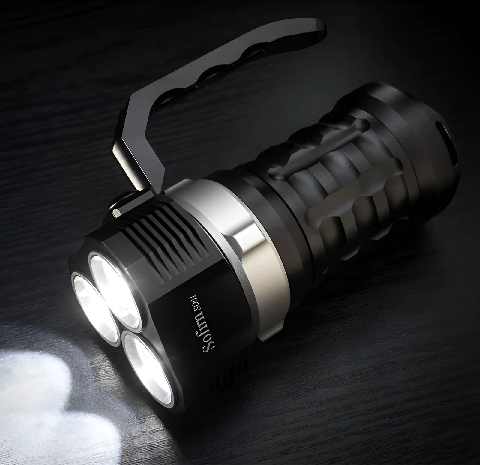 Aluminium alloy diving flashlight torch with waterproof design for outdoor and underwater use