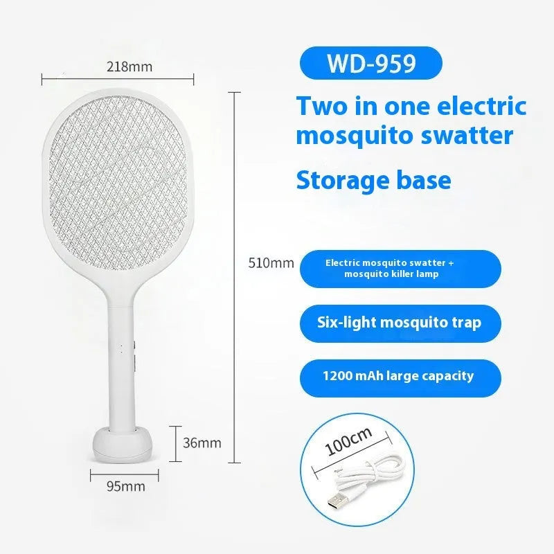 Rechargeable electric mosquito swatter with ABS plastic shell for 11-20 m² rooms