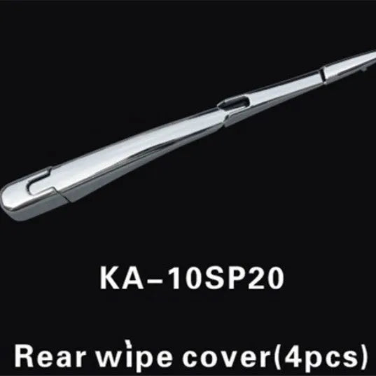 Four silver ABS plastic rear window wiper cover trims for Hyundai 2010 models.