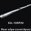Four silver ABS plastic rear window wiper cover trims for Hyundai 2010 models.