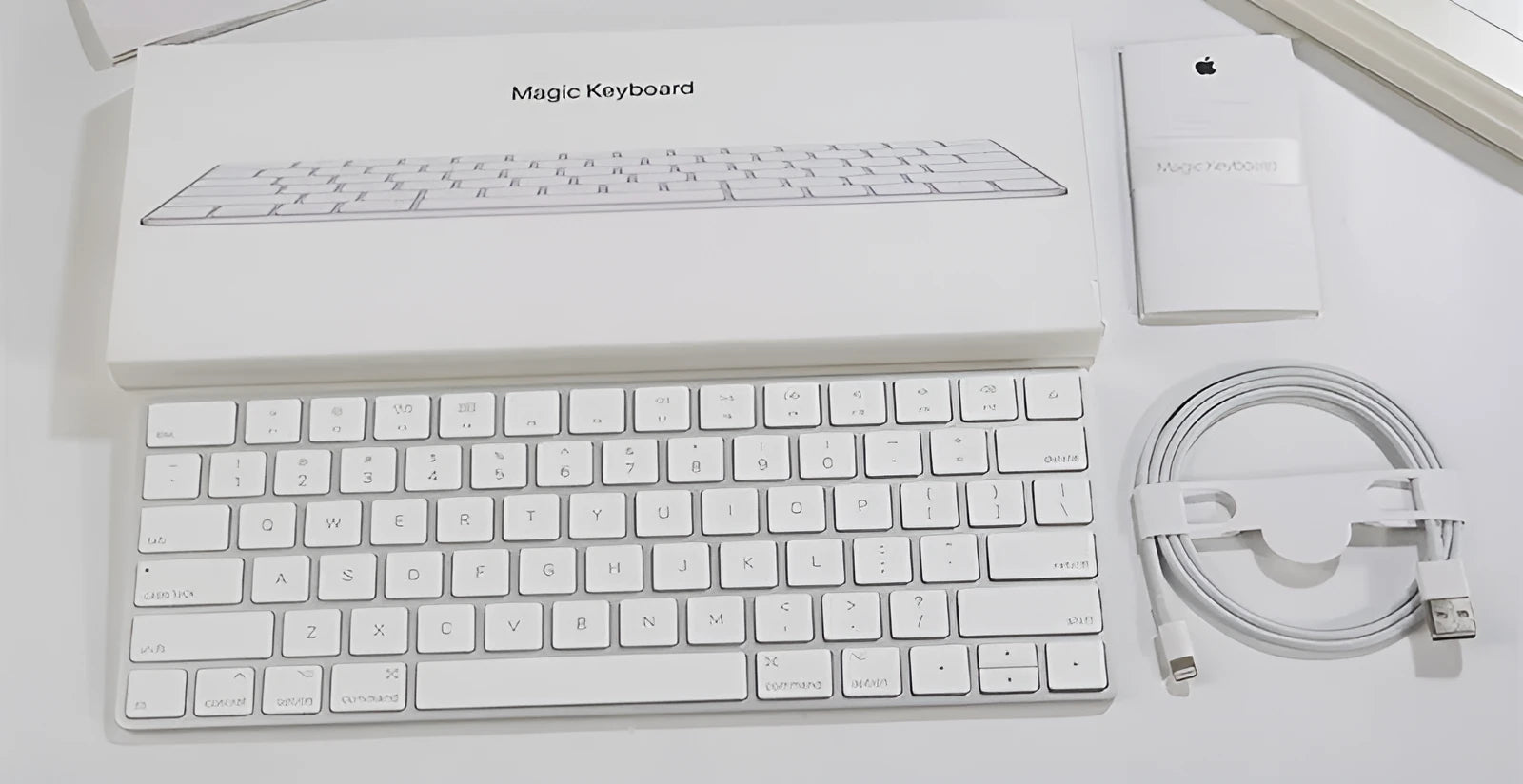 Apple G6 Bluetooth wireless keyboard in white with ultra-thin metal construction