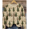 Little Flower digital printed round neck sweater in polyester, shown on a hanger.