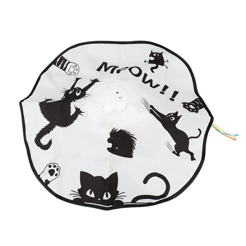 Cat toy with feather teaser wand in picture colour measuring 19.8x11.5x19.5cm
