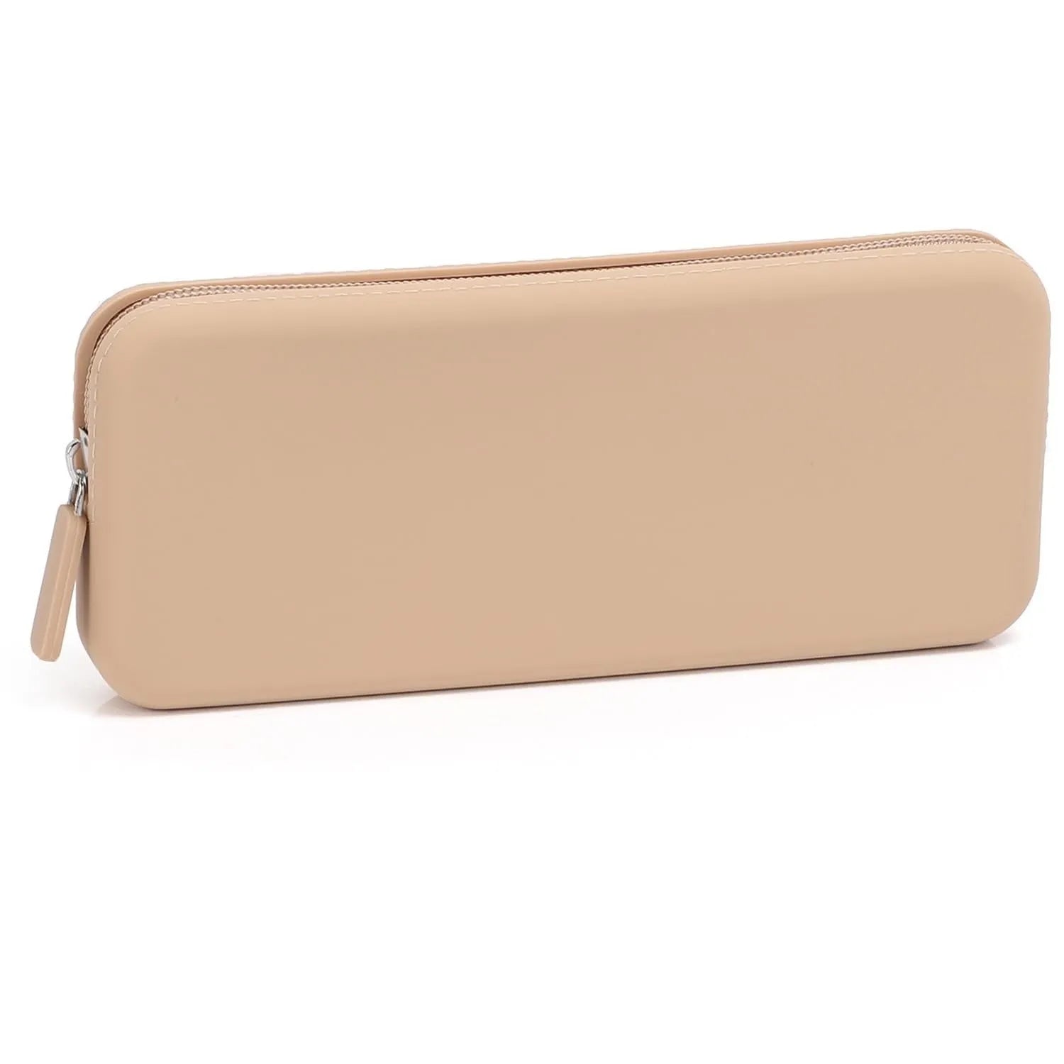 Silicone makeup brush storage bag in various colours showing compact 20x8x2.5cm dimensions