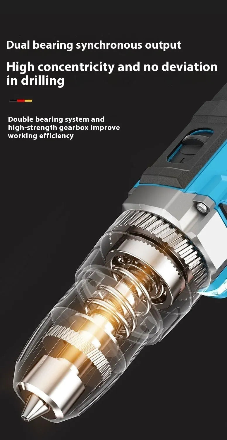 12V dual-speed impact pistol drill electric screwdriver with pistol grip and luxury packaging
