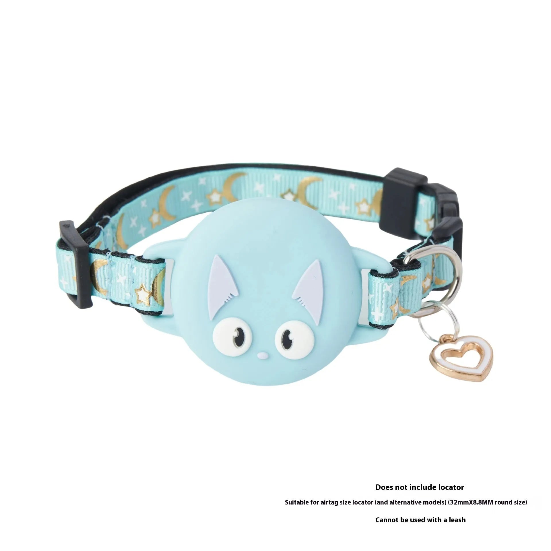 Plastic Apple AirTag protective case for cat collars in pink, showing attachment loop.