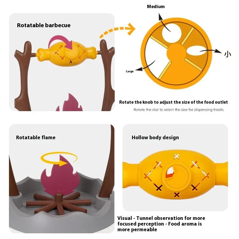 Tumbling cat food feeder with adjustable leakage holes made from ABS and PP plastics