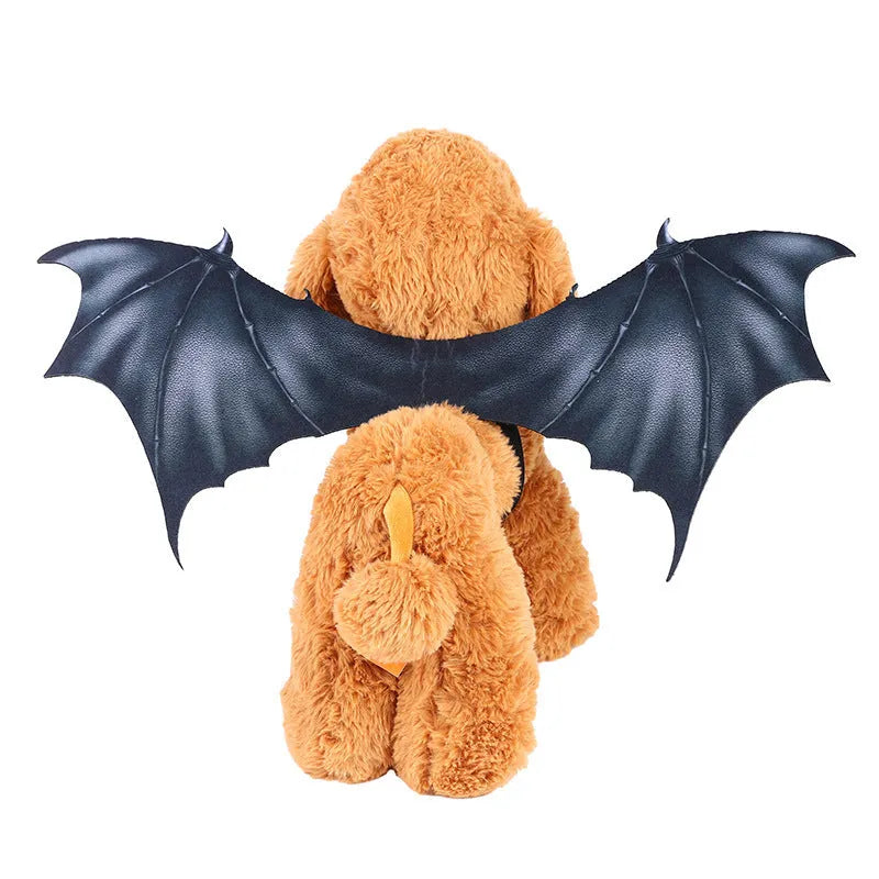 Black cloth bat wing Halloween costume for pets in three size options