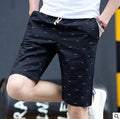 Men's thin cotton capri-length summer shorts with lace-up placket in various colours