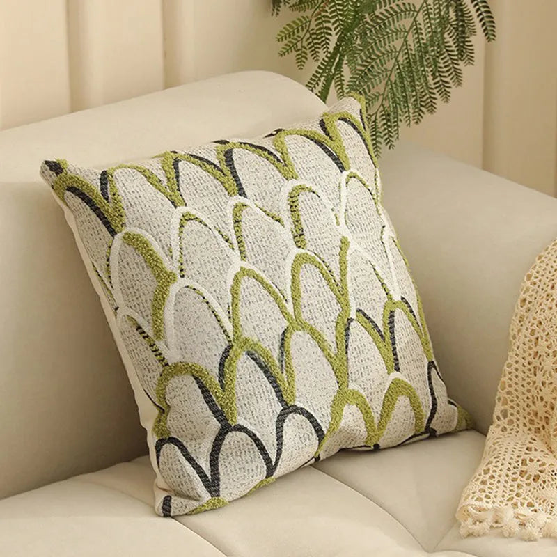 Square jacquard floral cushion cover in a choice of eight colours, measuring 45x45 cm.