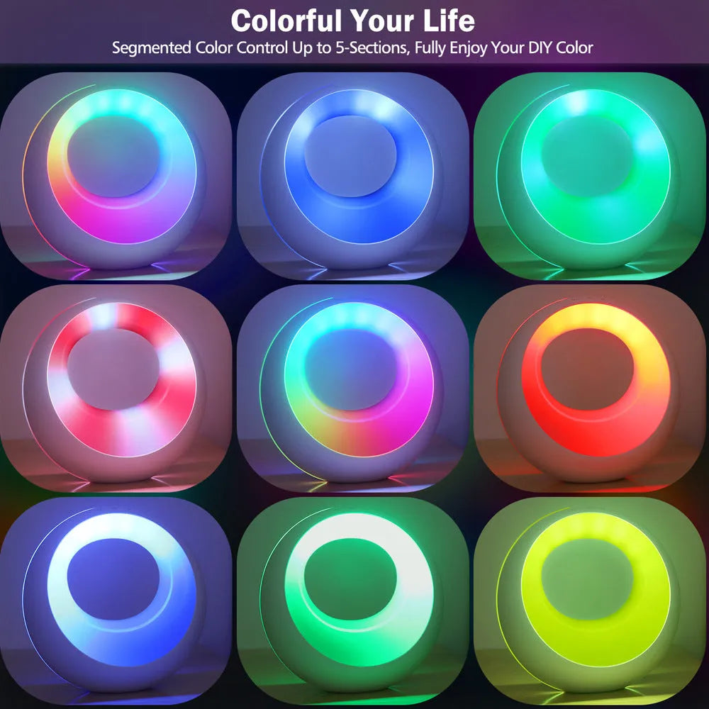 Creative Touch RGB colour-changing night lamp with remote control on a desk