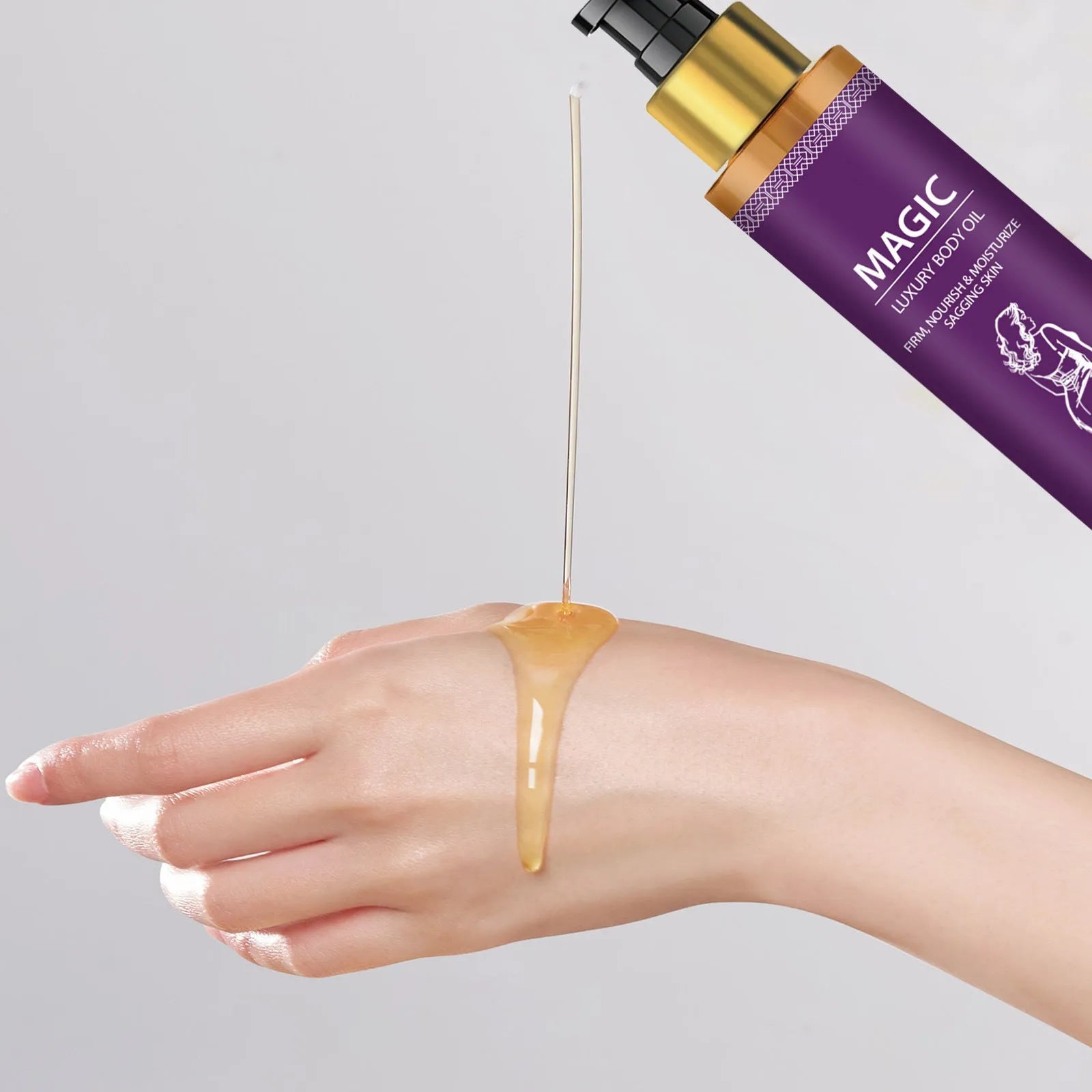 100ml bottle of body soothing treatment oil with jojoba, camellia and sweet almond oils