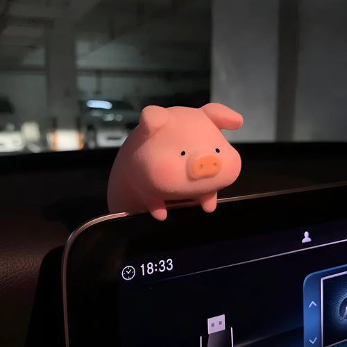 Small cartoon pig resin figurine car dashboard ornament