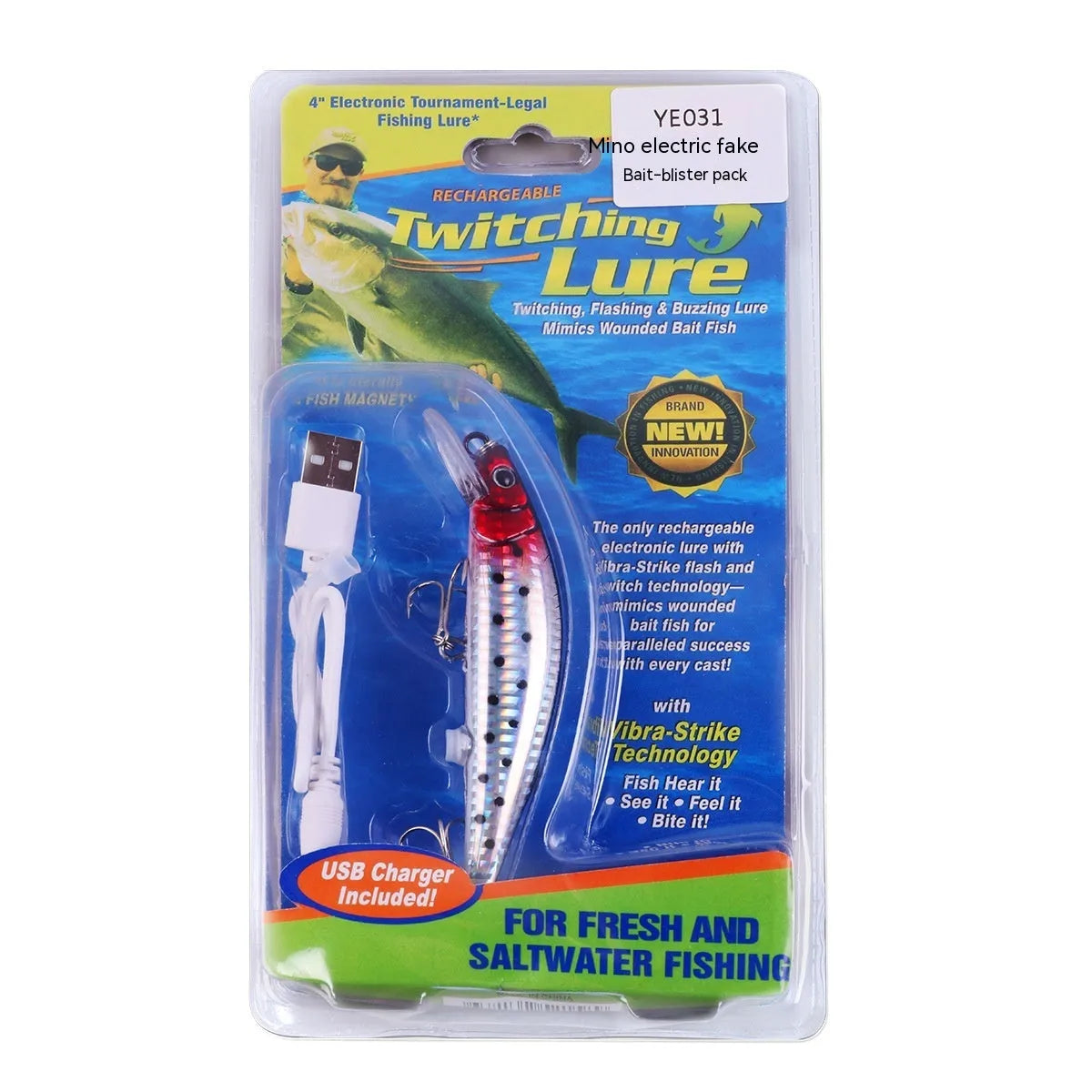 USB rechargeable floating Mino electric fishing bait lamp with luminous simulation