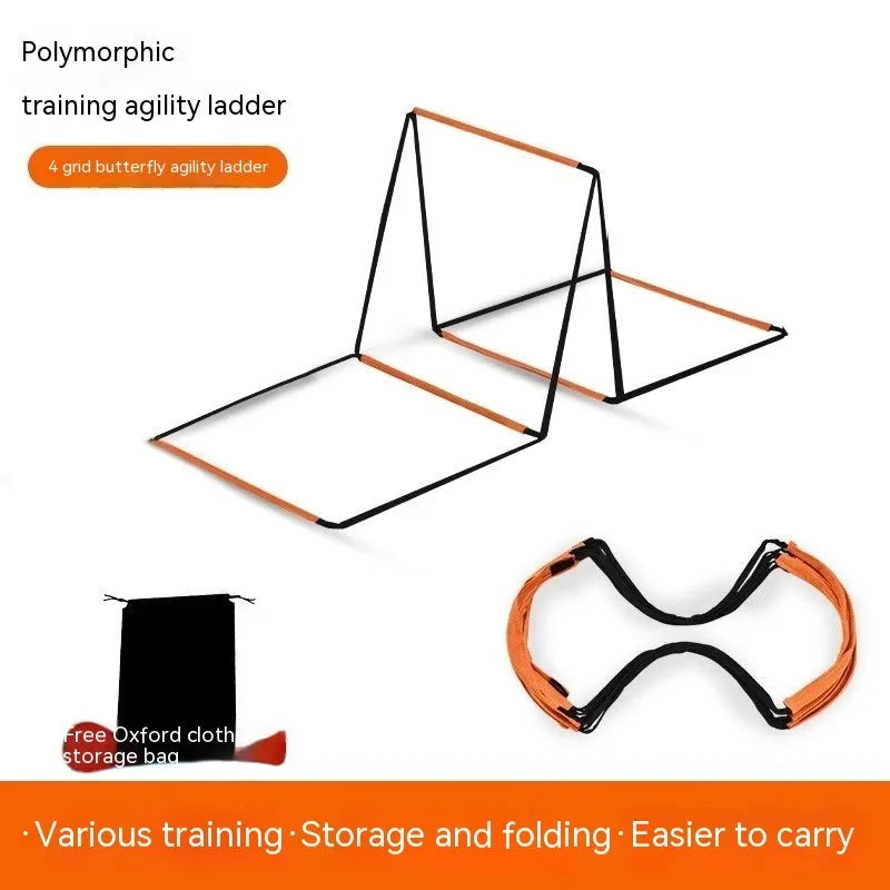 Multi functional butterfly agile ladder children's physical fitness equipment with training ropes