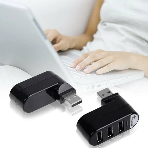 USB 2.0 hub splitter with multiple ports in black or white colour options