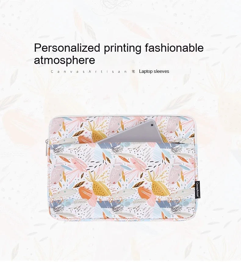 White PU leather waterproof laptop inner bag for 11 to 15 inch computers on a plain background.