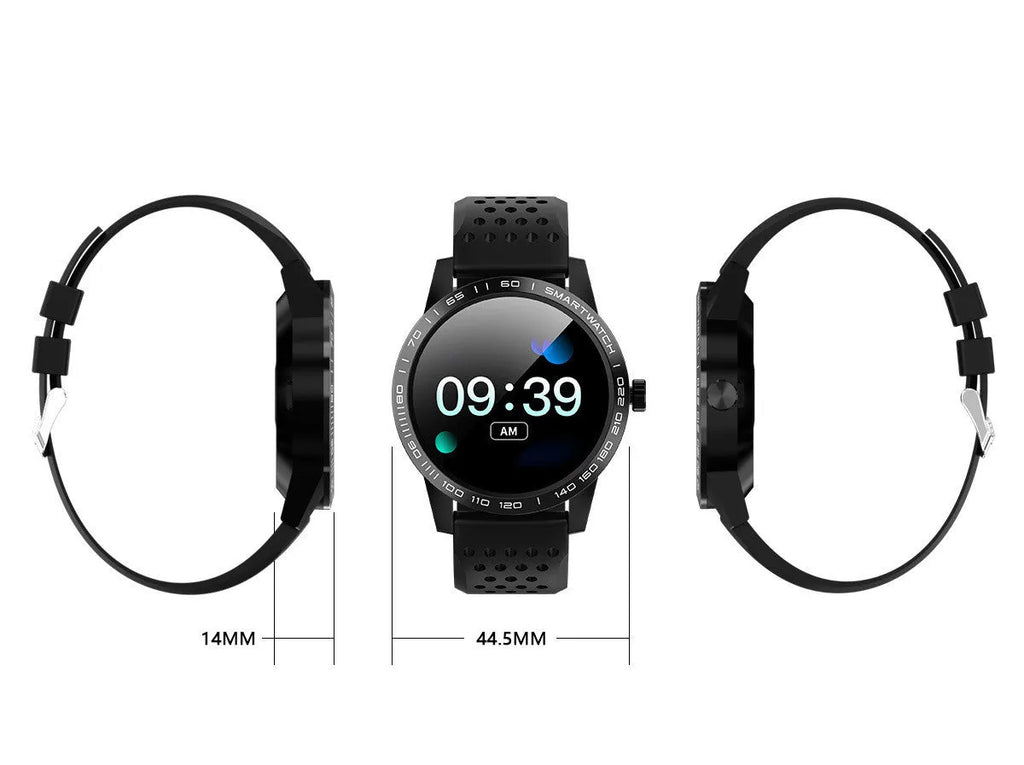 Black T2 colour screen smart bracelet showing heart rate data on 1.3-inch display