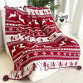 Personalised Christmas blanket with snowflake pattern showing soft acrylic texture