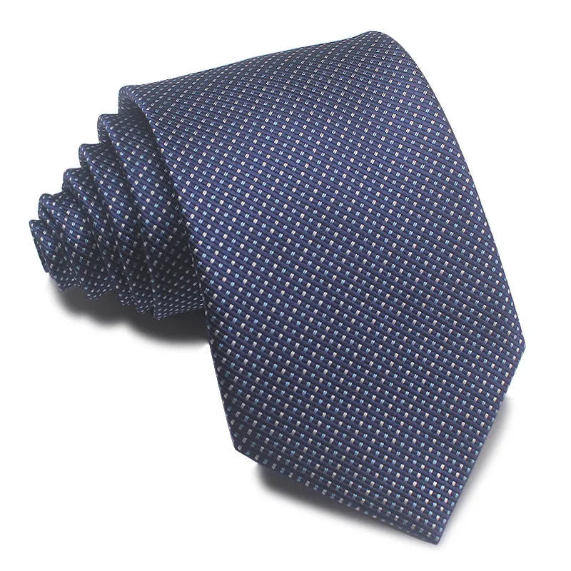 8cm wide polyester jacquard tie with striped pattern in arrow shape for business wear