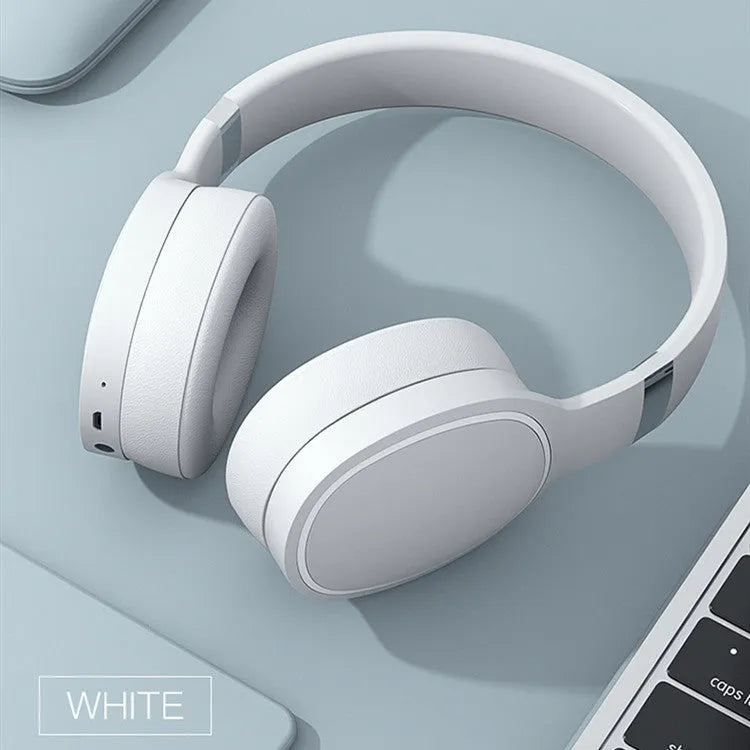 Bluetooth wireless headset with 40mm speakers in black, blue, grey, or white colour options