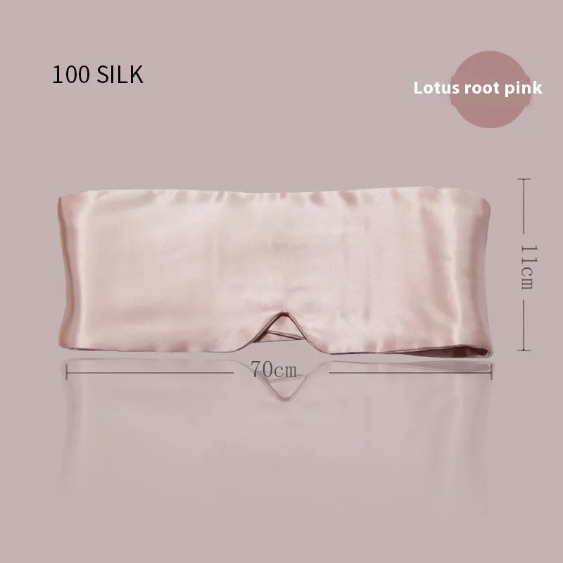 Mulberry silk sleep mask shown in champagne gold colour for light blocking.