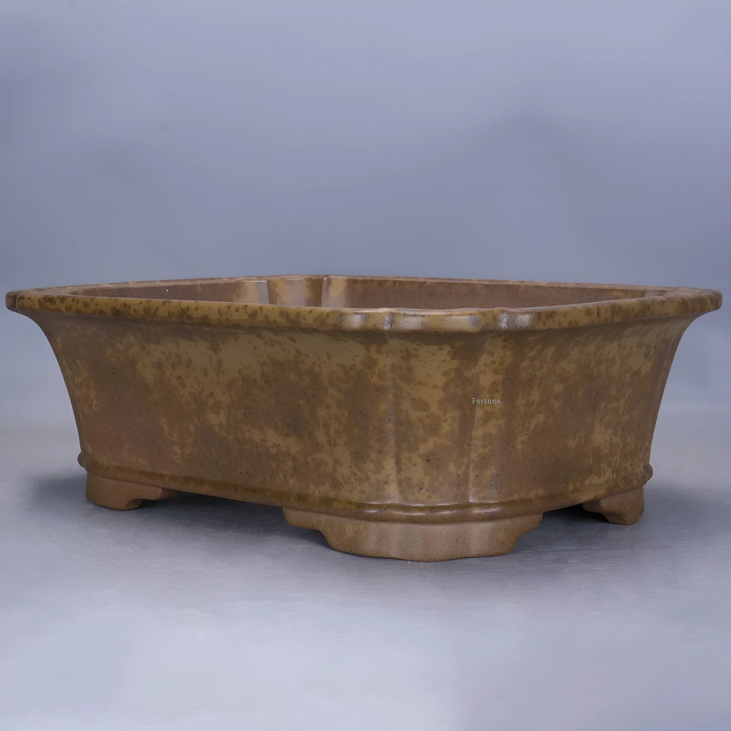 Purple sand rectangular segment floor flowerpot in modern style shown in two size options.