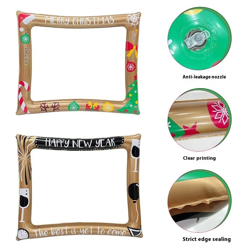 Christmas inflatable photo frame PVC prop for festive photography and group photos