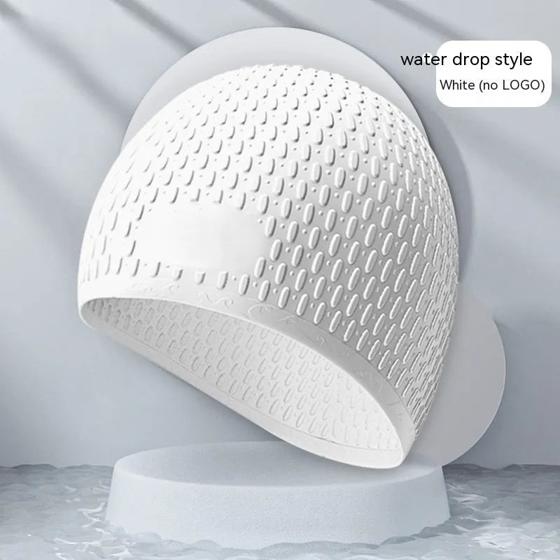 Silicone swimming cap adult waterproof hair protection in multiple solid colours