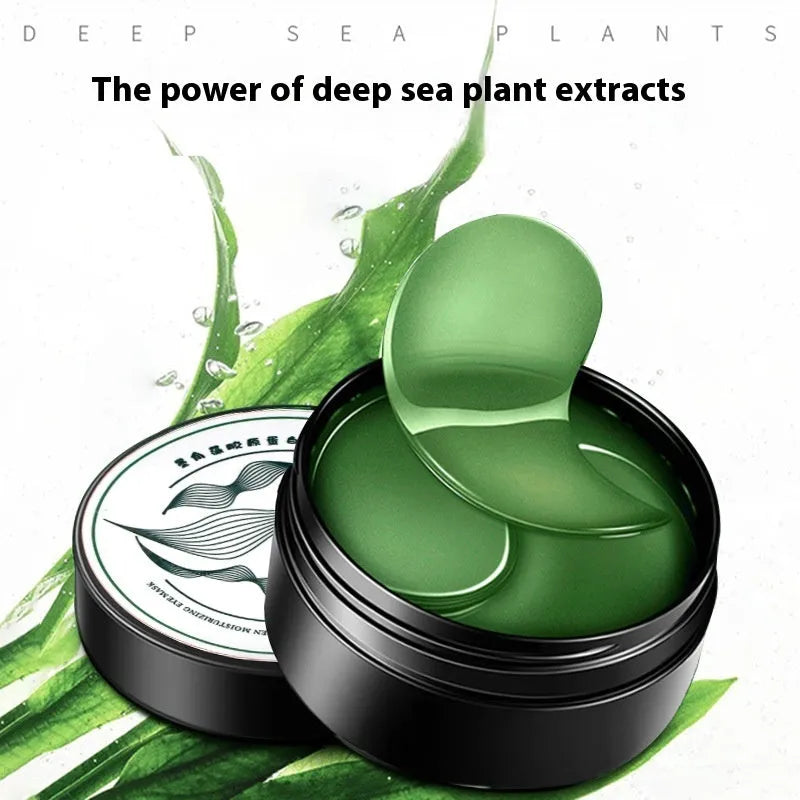 Pack of 60 green seaweed extract eye masks with collagen essence and sodium hyaluronate