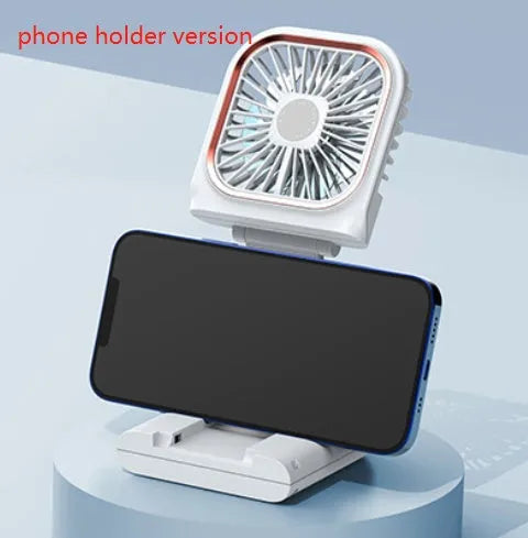 Hands-free neck band cooling fan with dual USB rechargeable fans in multiple colour options
