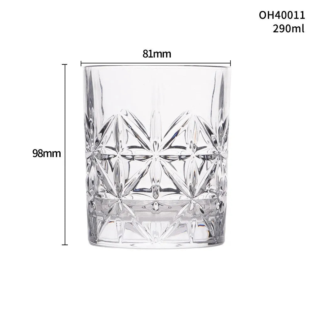 Crystal whiskey shot glass with thick bottom in multiple colour options
