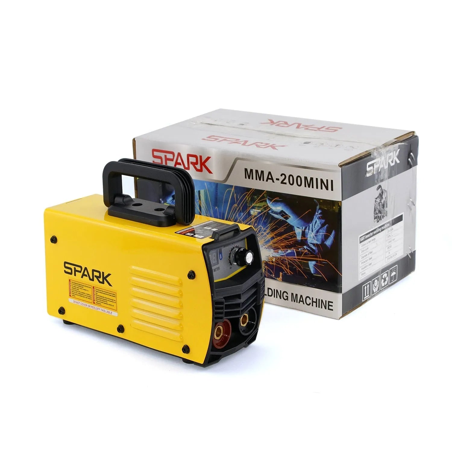 MMA-200MIN 220V inverter DC welding machine complete kit with welding tongs, grounding clamp, and face shield