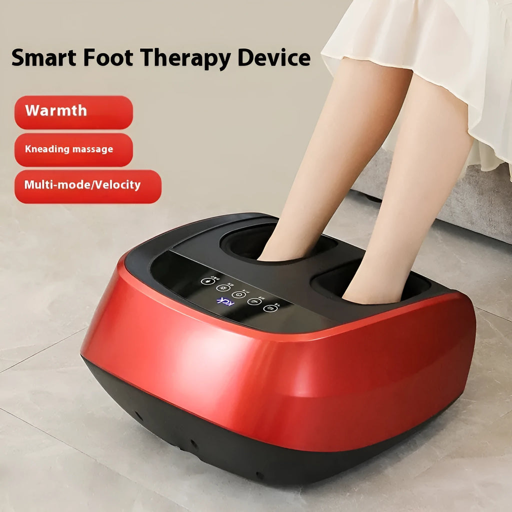 Flip automatic foot sole massager in red, black, or white with infrared physiotherapy function