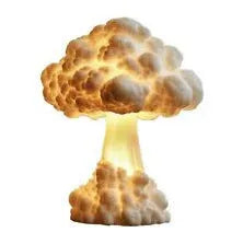 Mushroom cloud atomic explosion silhouette table lamp with USB power connection