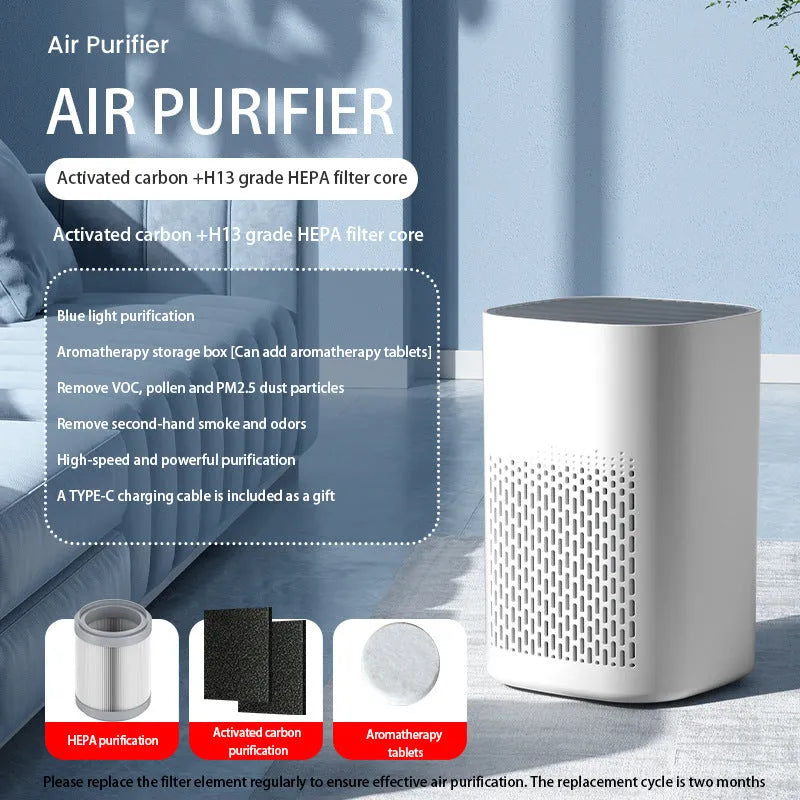 Simple style desktop USB air purifier machine for small rooms under 10 square metres